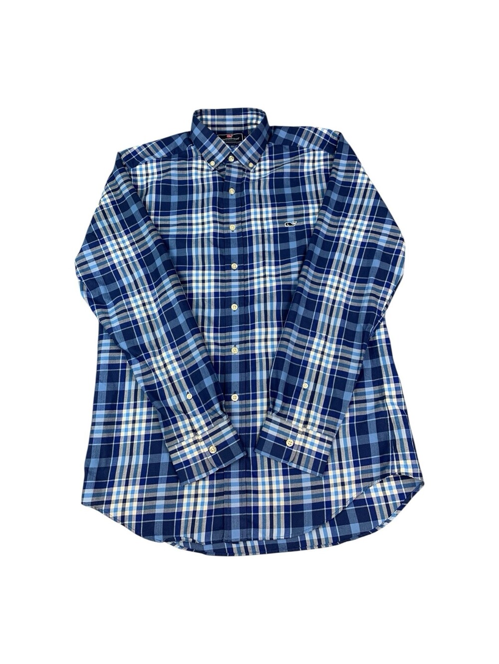 Vineyard Vines Performance Slim Fit Tucker Shirt, Blue Plaid, Men's Size Medium
